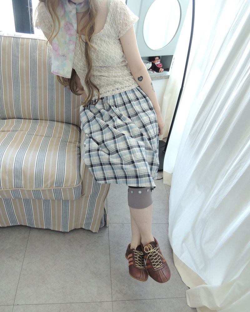BUTTON CONTRAST LAYERED LEGGINGS