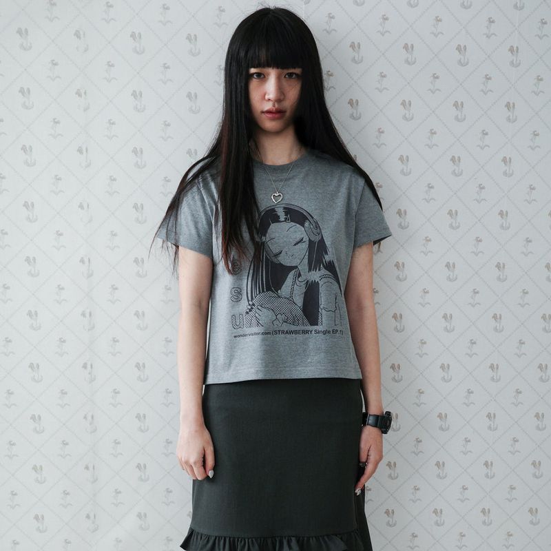 HEESU crop T-shirt [Grey]