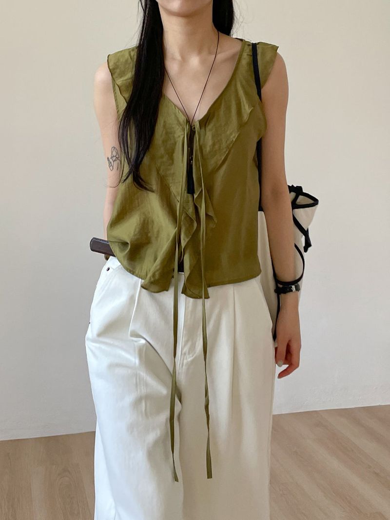INCHANT ME(インチャントミー)の「Ollie Frill Sleeveless Blouse(Tops)」