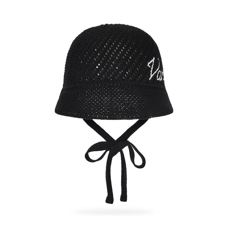 New Wave Varzar Punching Knit Bonnet Hat Black