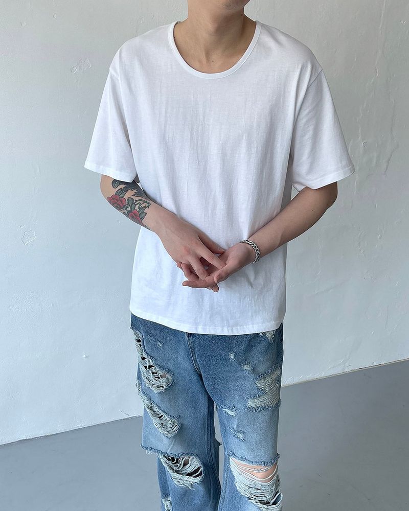 COZINESS（コジネス）の「JWA Washing U-neck Short-sleeved T-shirt (4 colors)（Tops）」