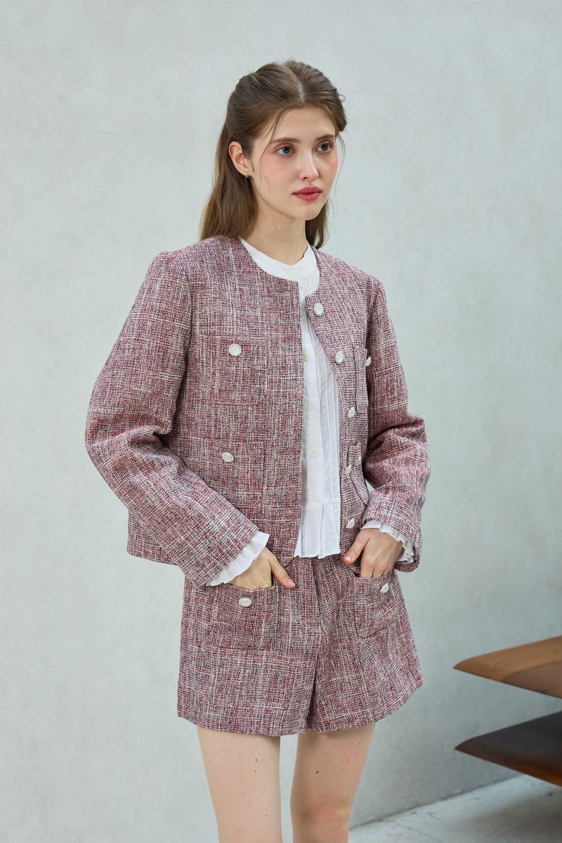 CHERISH TWEED JACKET / RED