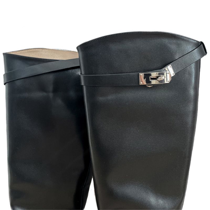 Maison Core Classic Buckle Leather Long Boots