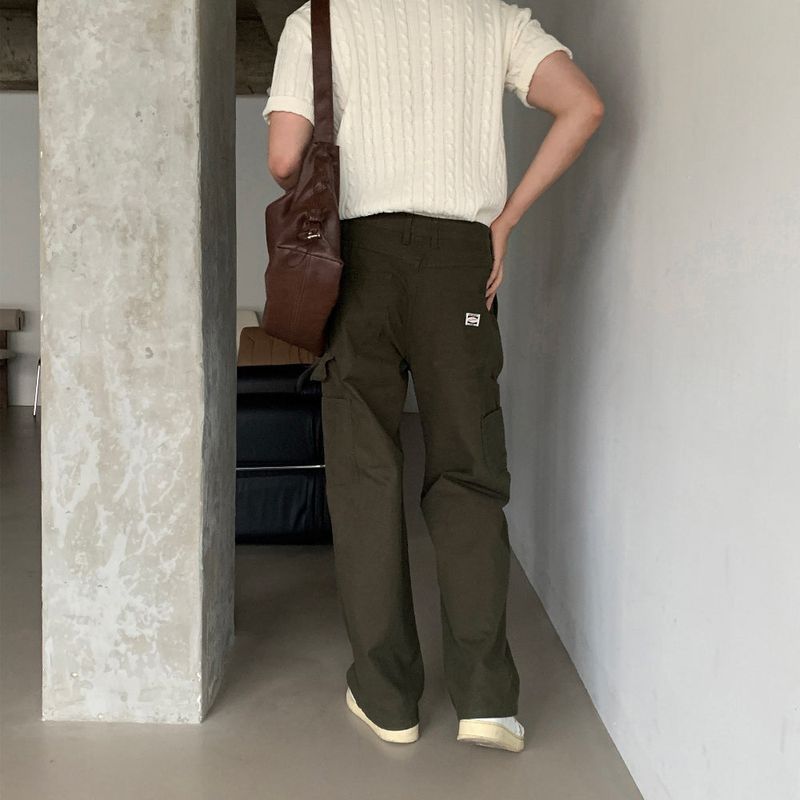 LMN True Carpenter Patch Wide Cotton Pants (3 colors)