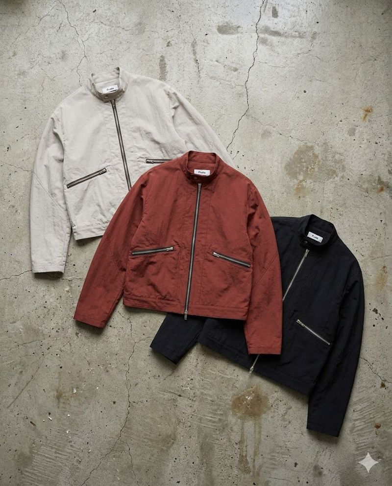 Waffle Knit Double-Zip Button Detail Hooded Jacket