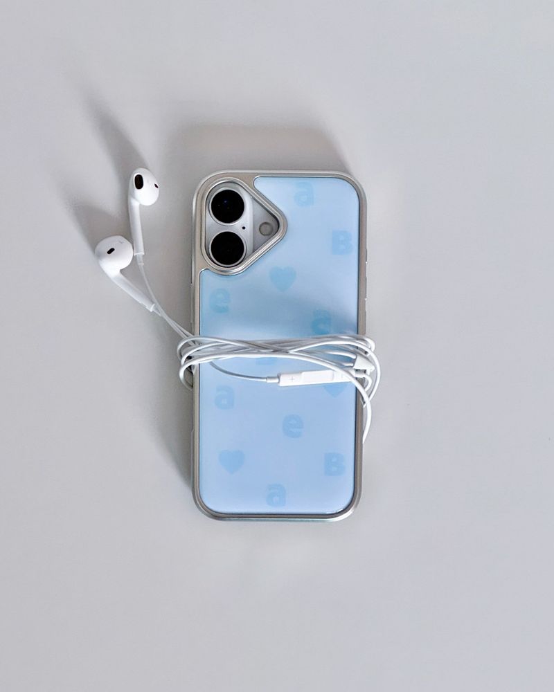 NEW LOGO Twin Blue Silver Epoxy Case