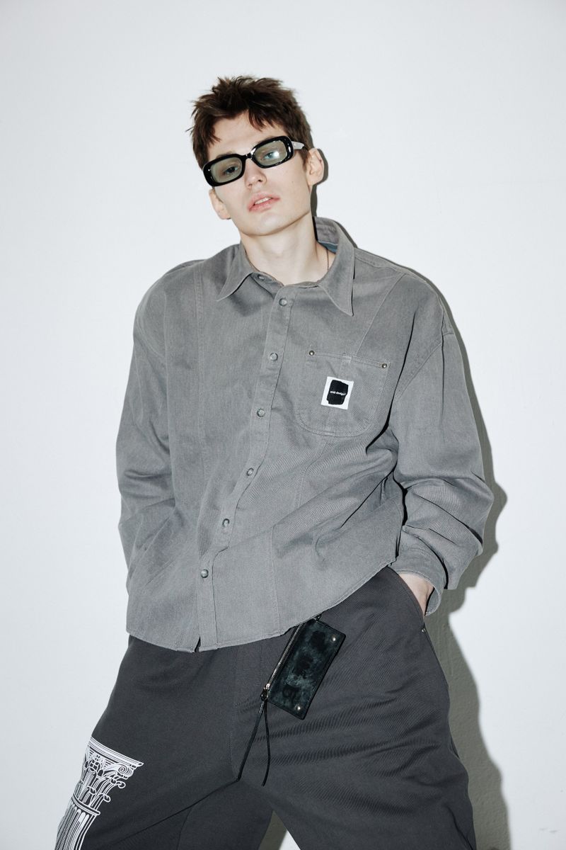 Garment Washed Work Shirts (Owen-charcoal)