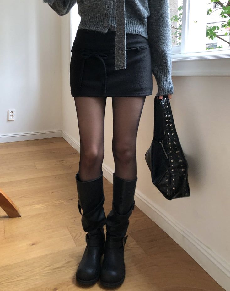 Tote Belted Brushed Skirt