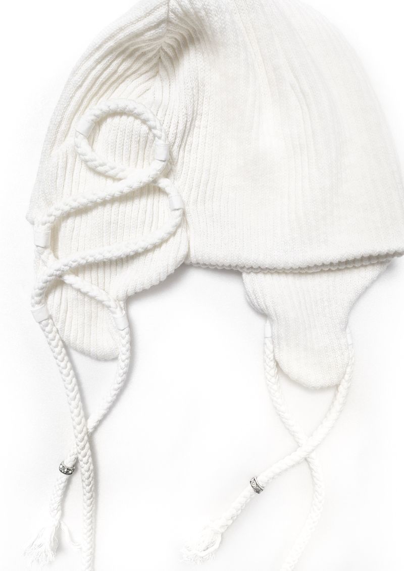 EARFLAP DRAG BEANIE . WHITE