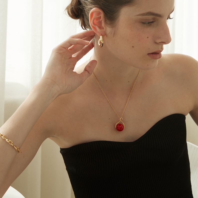 Balloon Pendant Necklace_Red