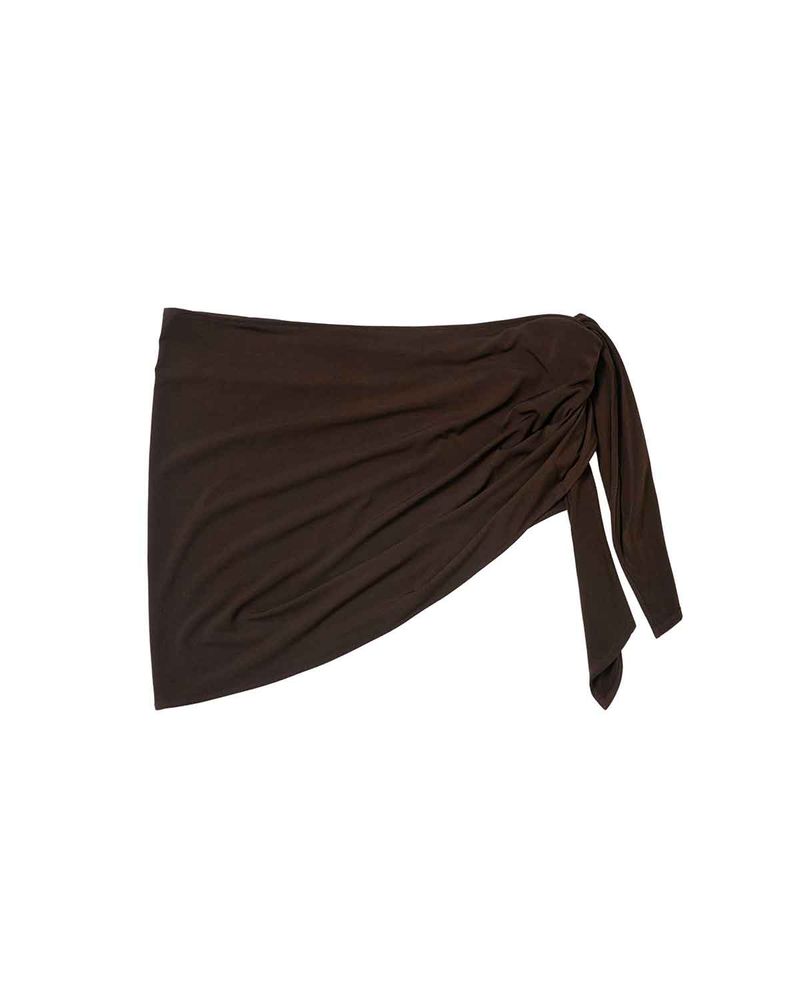 Layered Wrap Tie _ BROWN