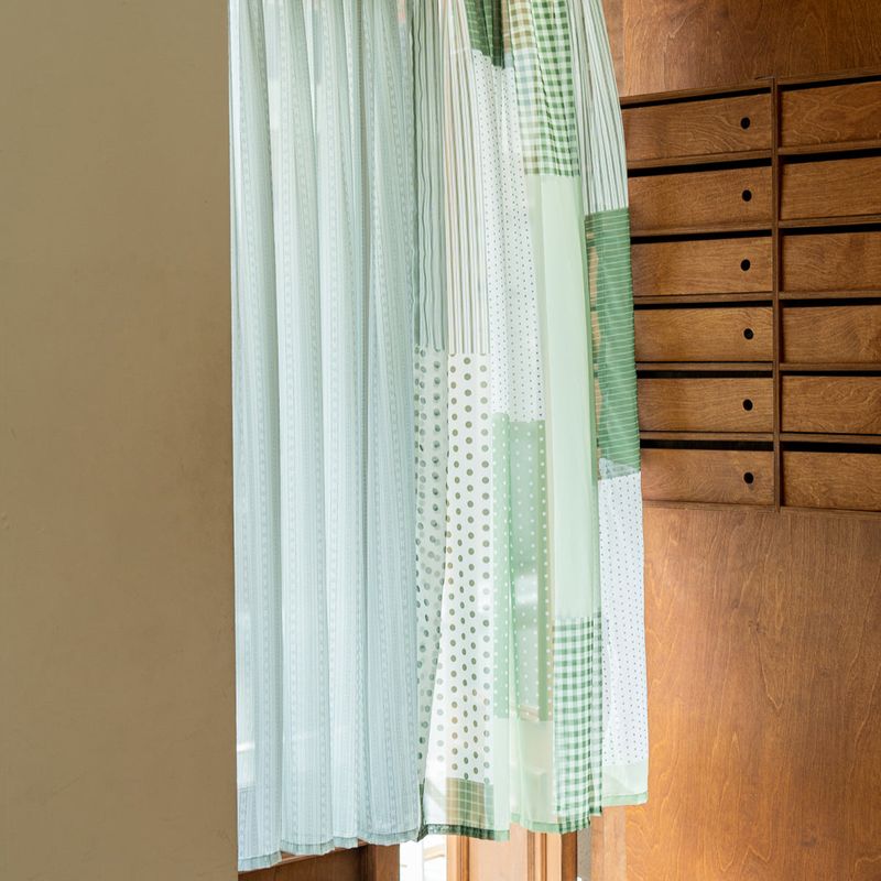 Retro Patterned Chiffon Door Curtain - M size