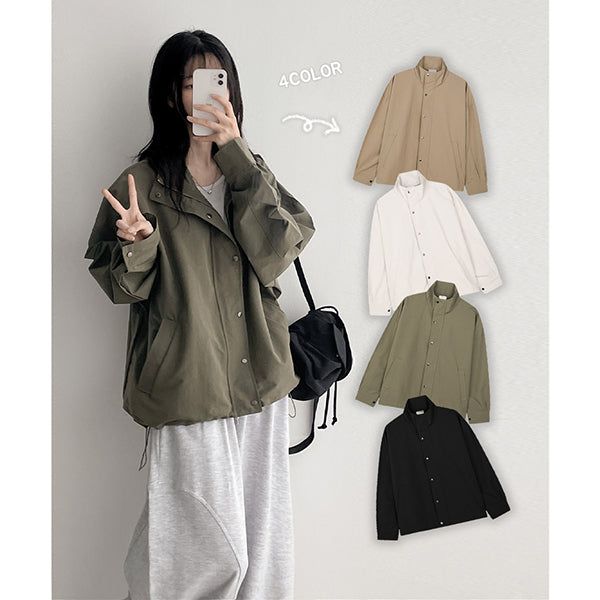 Coco String High-Neck Snap Field Jumper (4 colors)