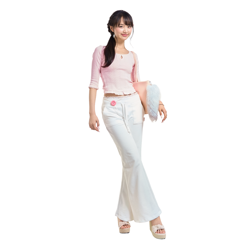 LACE BANDING SWEATPANTS [IVORY]