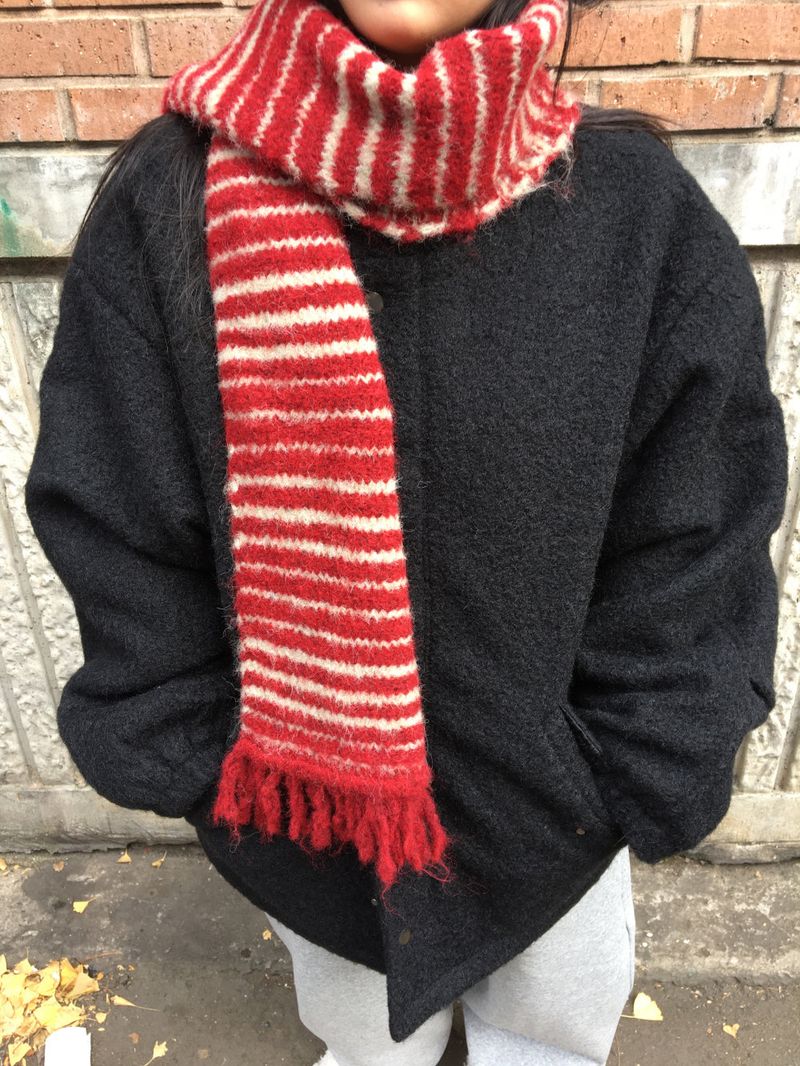 Le Fine Wool Stripe Muffler (4color)