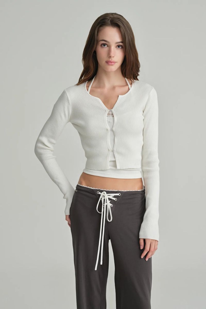 Jelly button cardigan, White