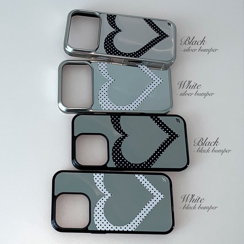[MADE] [+MagSafe] HEART DOT PHONE CASE (black mirror bumper)