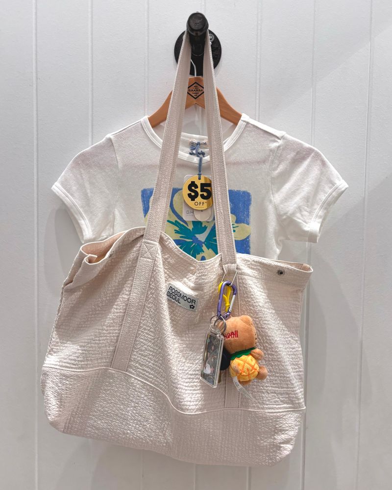 Quilted cotton max tote bag