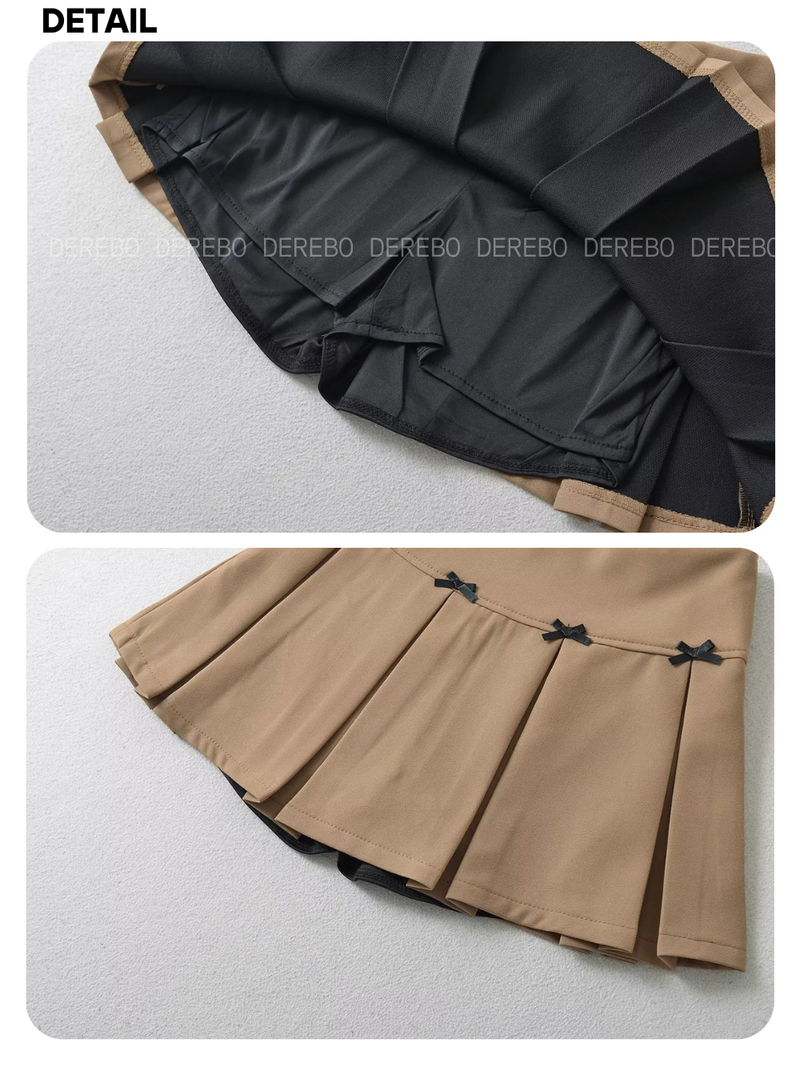 Bow Pleats A-line Skirt