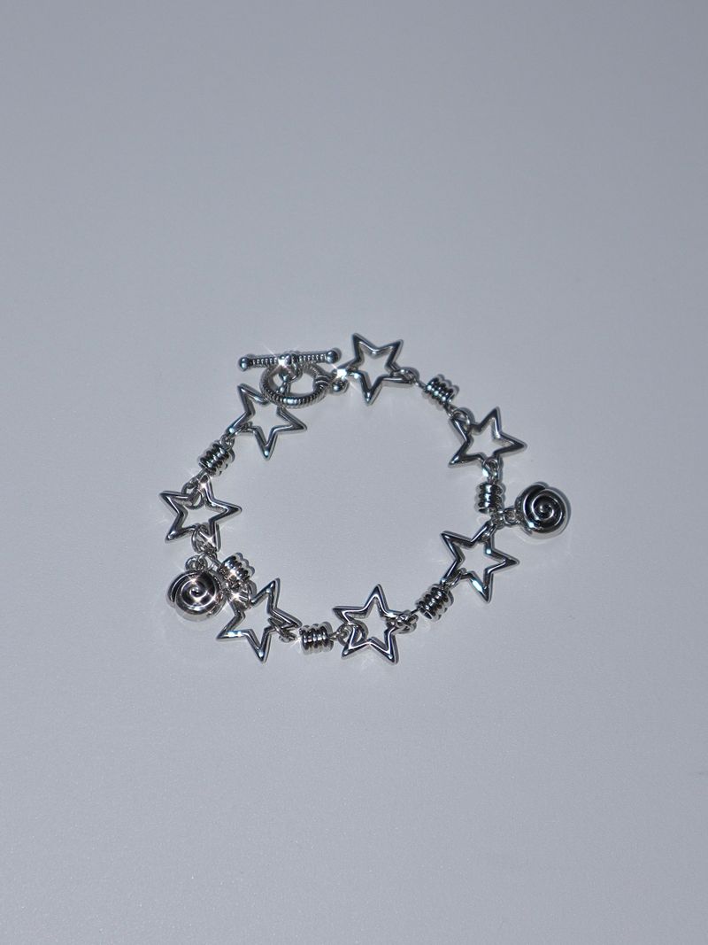 All stainless steel orbit star bracelet