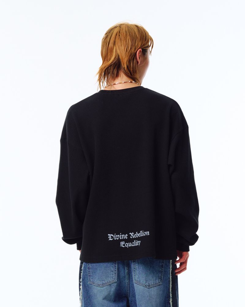 Divine Waffle Long Sleeved/Black