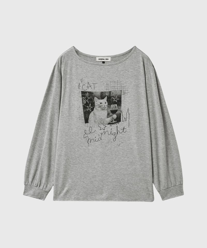 ボートネックルーズフィット グラフィックTシャツ