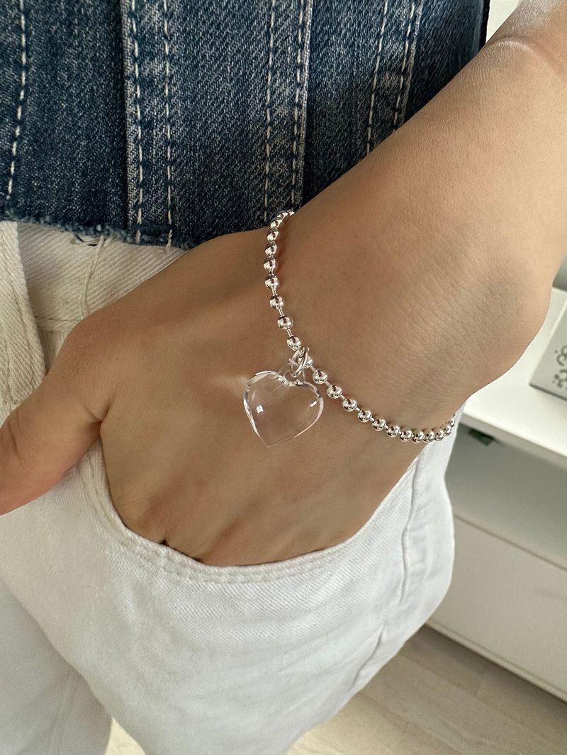 MOSXE（モスクス）の「[92.5silver] Clear heart bracelet（Accessories）」