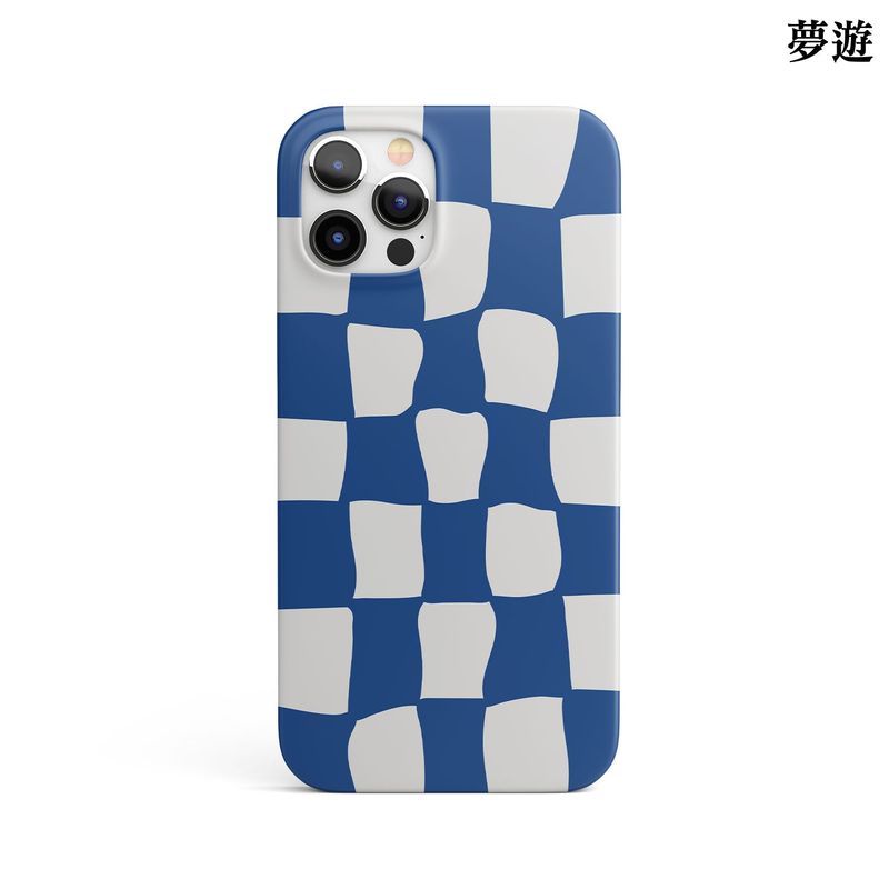 monguroom(モンユルーム)の「チェッカーボードグロッシーケース-denimwhite(スマホグッズ/小物)」