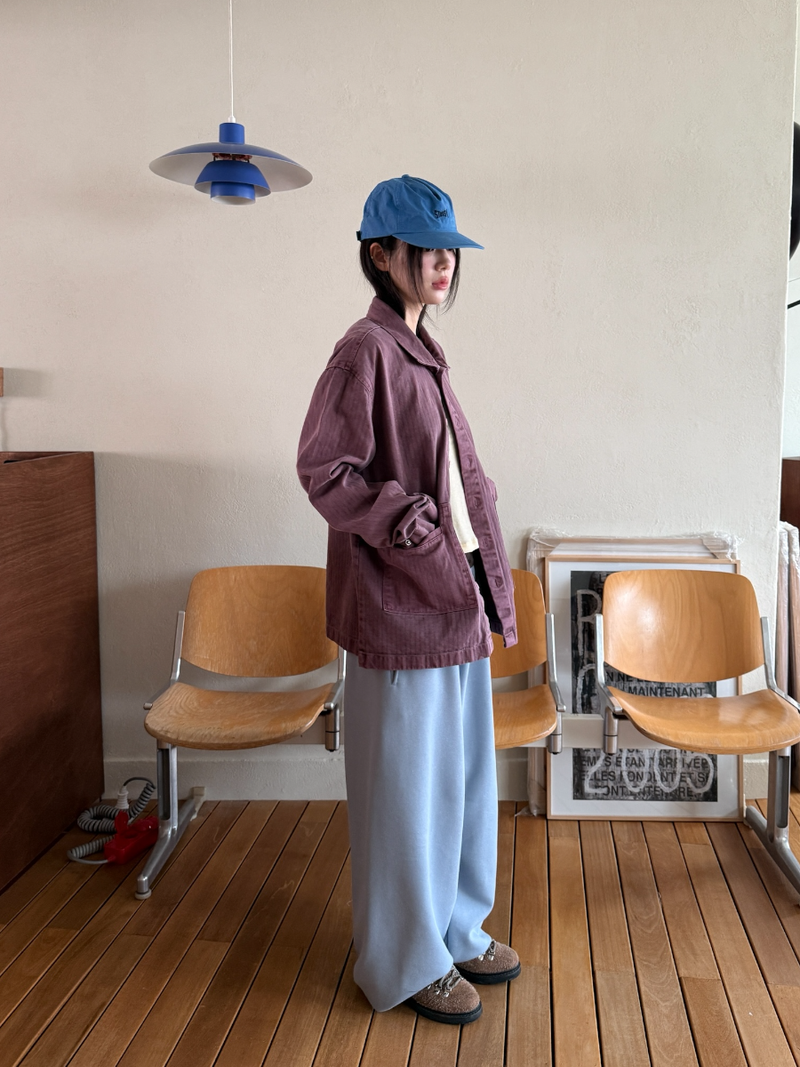 herringbone pigment work jacket