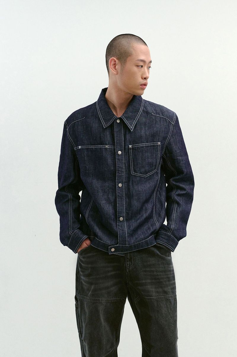Linen Engineered Jacket (Indigo)