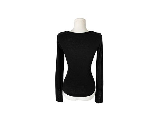 Barget Slim V-neck Button T-shirt