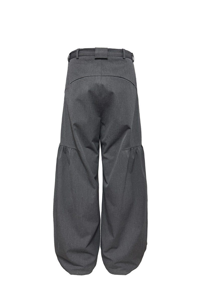 Wool Blend Pleated Trousers