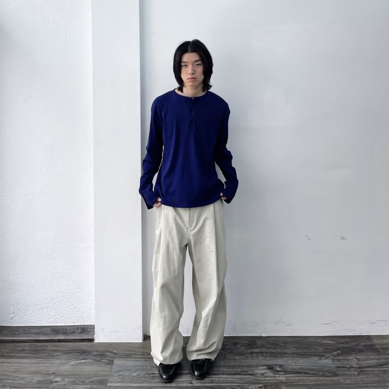 Ribbed Henley Top