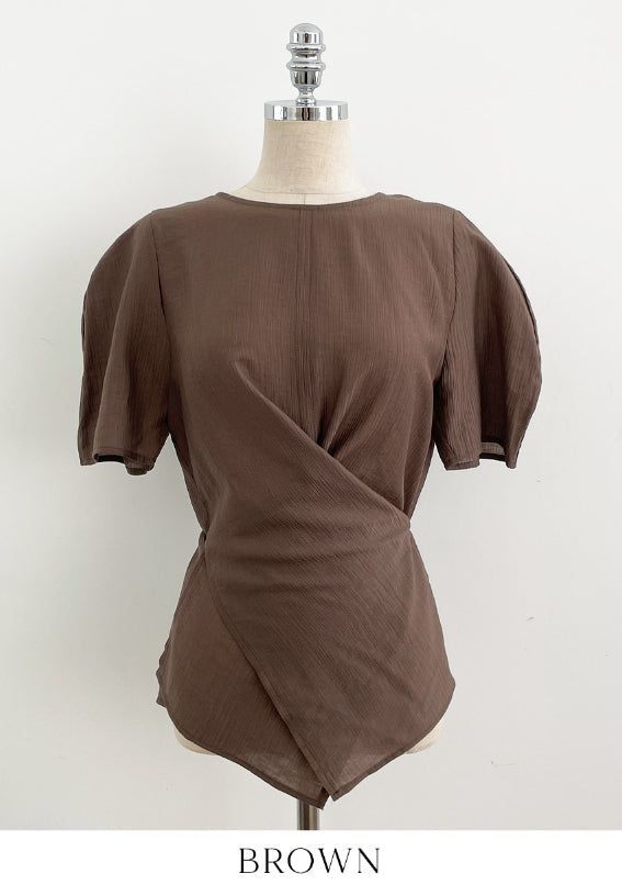 Illien Round Cross Wrap Blouse