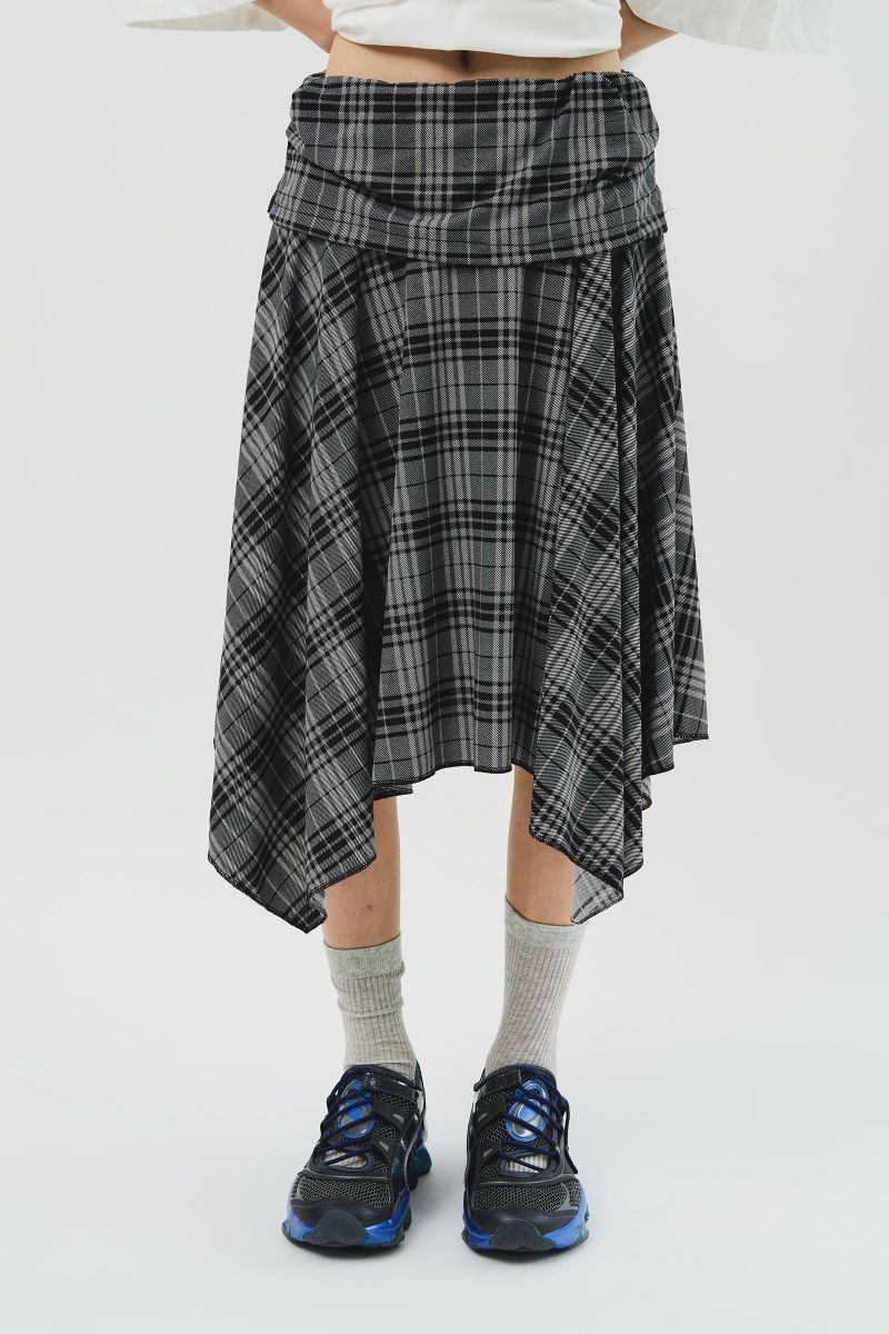 (W) Hippie Checked Skirt
