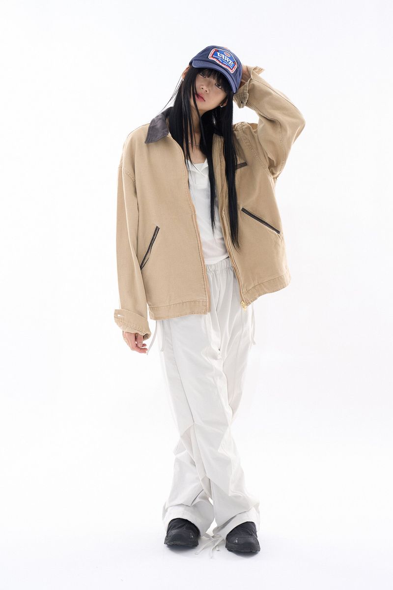 Oxford vintage zip-up work jacket
