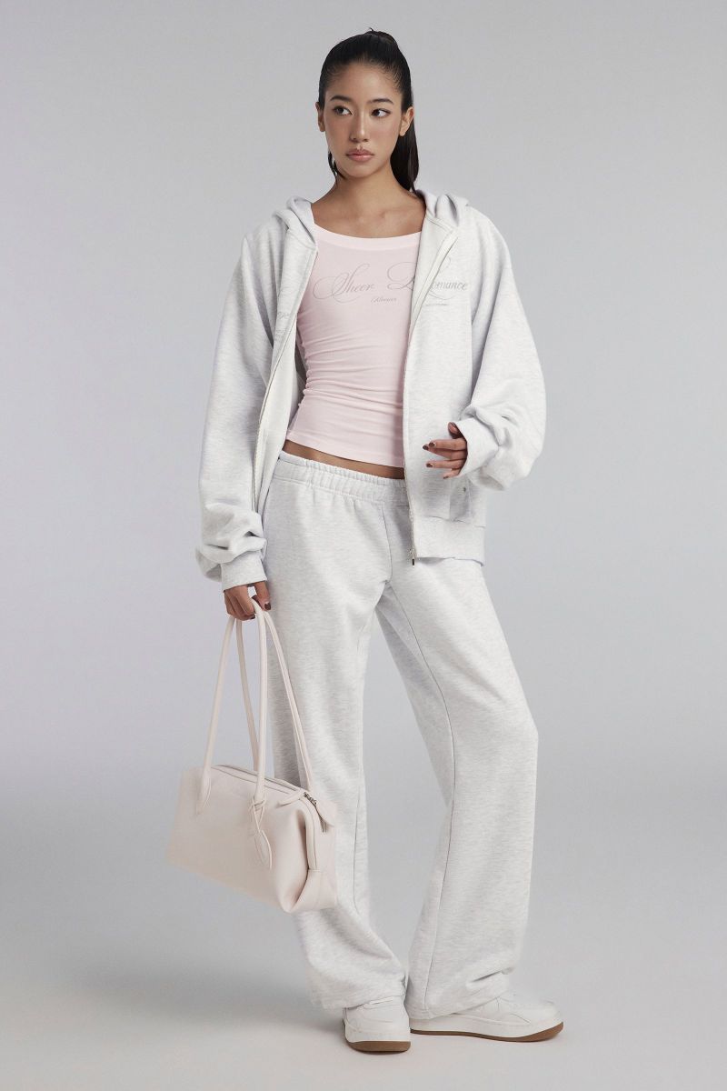 Sheer Romance Relaxed Sweatpants, Gray