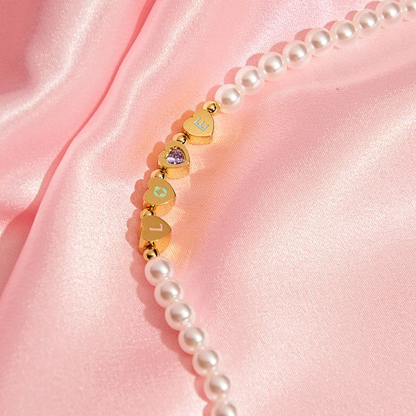 LoVe INITIAL PEARL NECKLACE