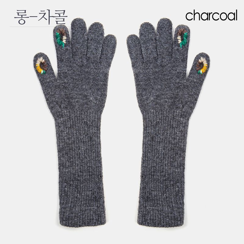 two hole long touch finger gloves 5colors