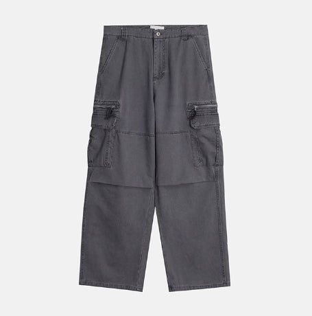 Radic Washed Zipper Cargo Wide Pants