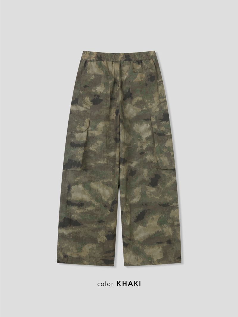 Camo Rip Nylon Cargo Pants