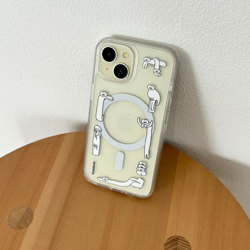 [MagSafe phone case] Outlined cat phone case