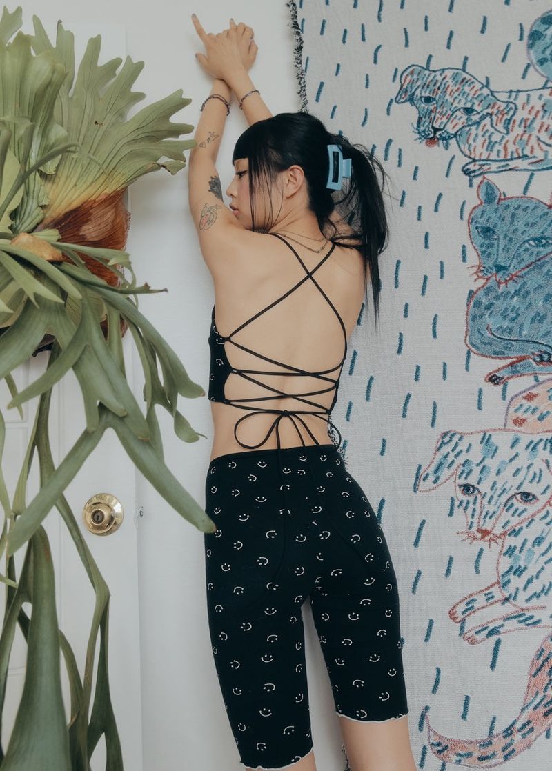 smile leggings black