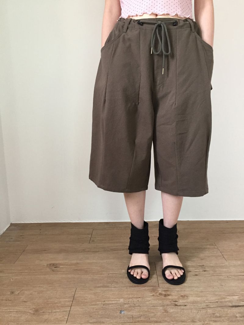 Linen ankle open sandals