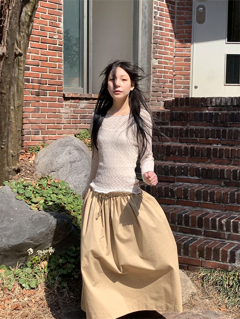 FEVER FLARE MAXI SKIRT (4C)