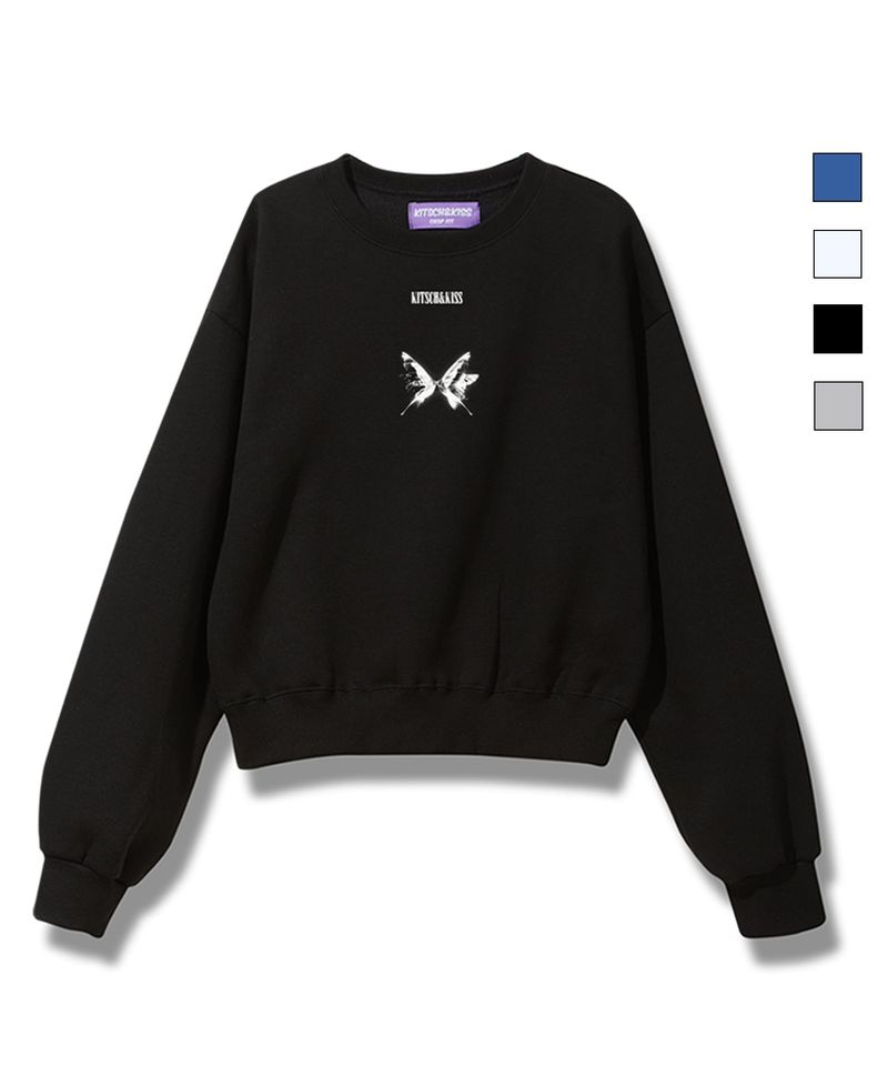 kitsch&kiss(キッチアンドキス)の「INK FLY crop sweatshirt(SKMKNK-033(Tops)」