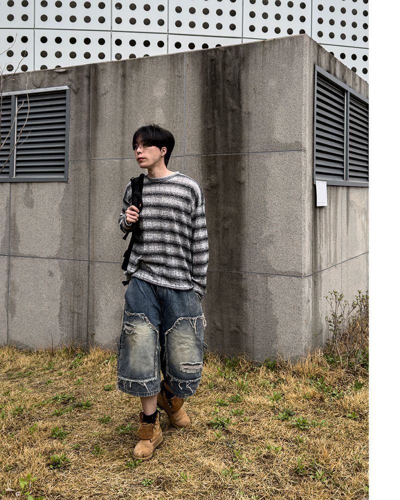 Ruin See-Through Stripe Knit