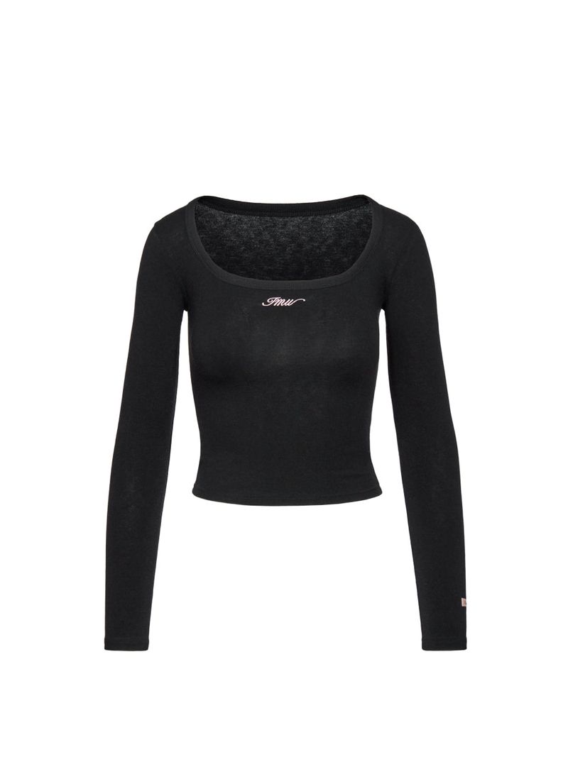 Innermuseum（インナーミュージアム）の「Deep Square Neck Top (BLACK)（Tops）」