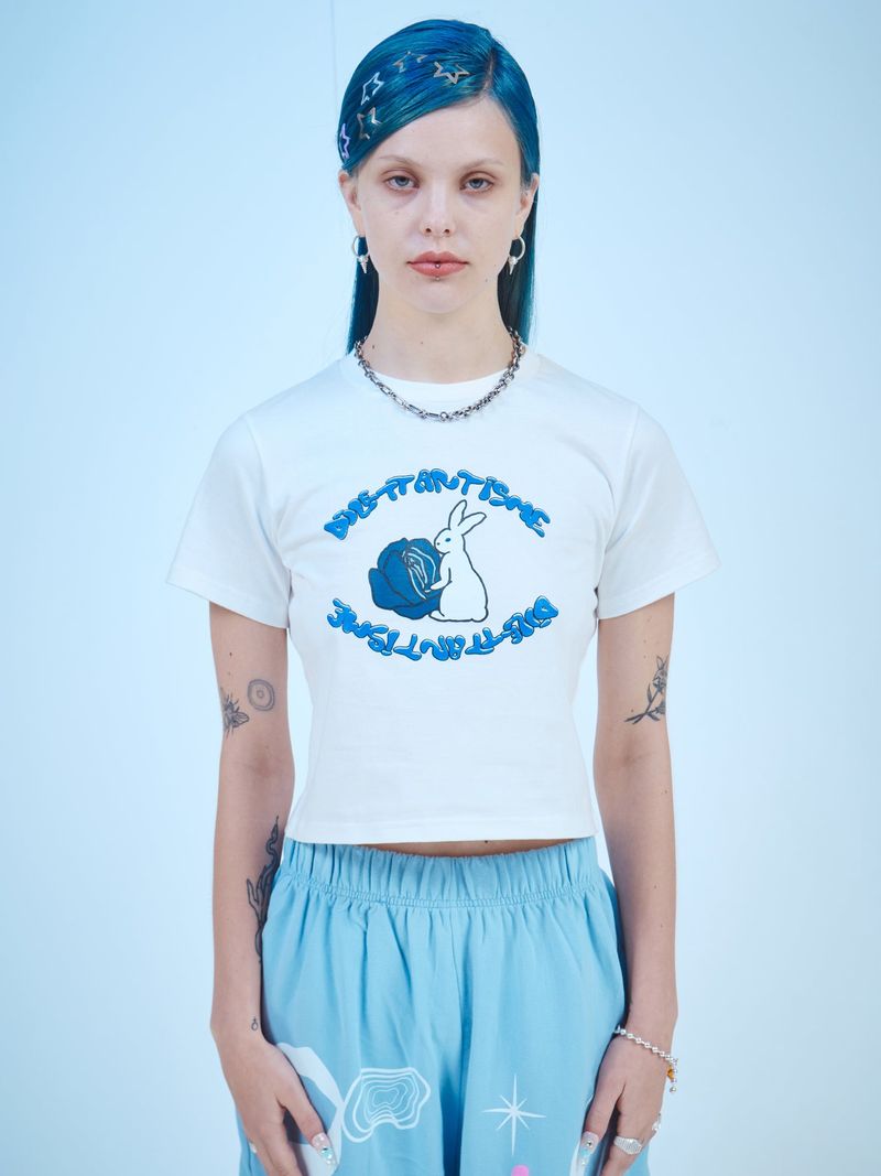 RABBIT CROP T-SHIRTS(OW)
