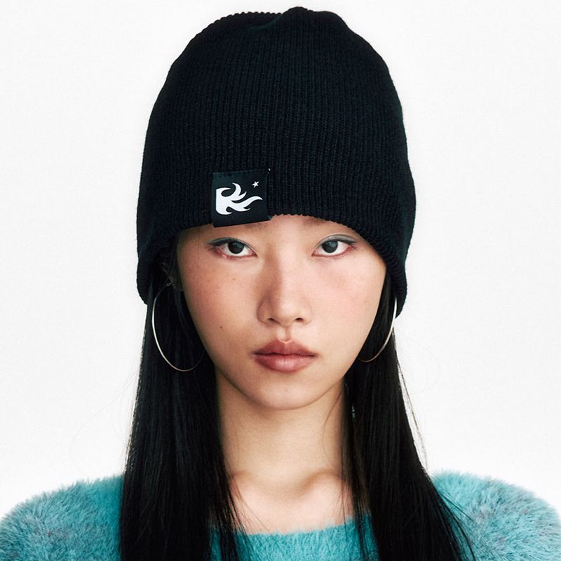 Flame 2Way Beanie Black